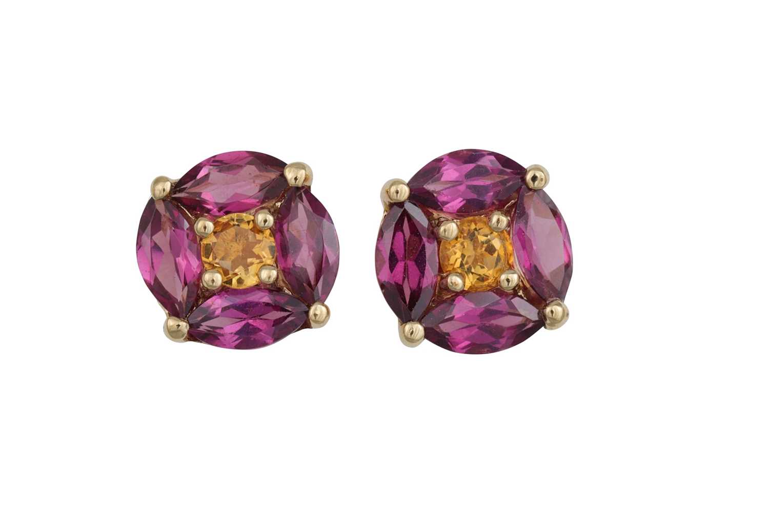 Lot 87 - A PAIR OF CITRINE AND AMETHYST CLUSTER...