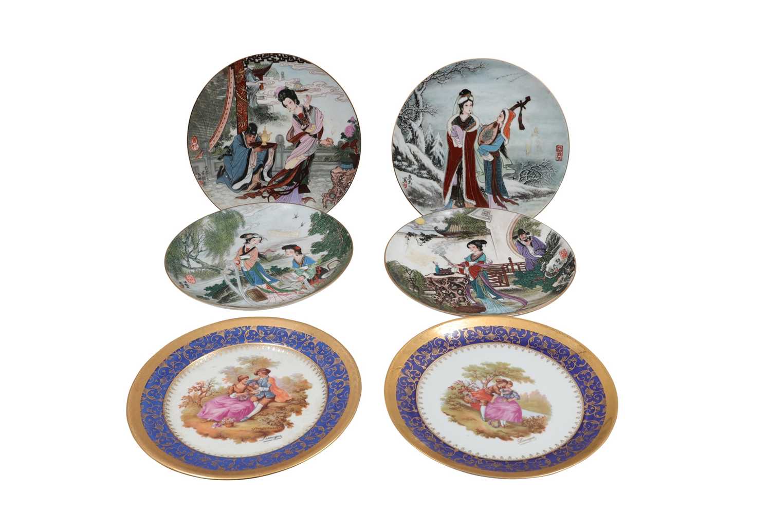 Lot 473 - TWO LIMOGES PORCELAIN DECORATIVE WALL PLATES,...