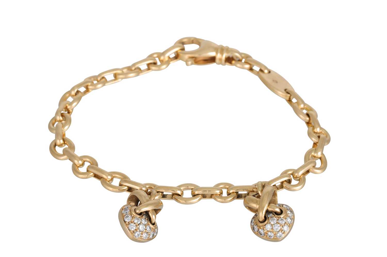 Lot 6 - AN 18CT GOLD CHAUMET BRACELET, with two...