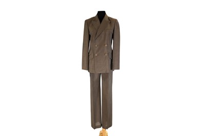 Lot 485 - A LADY'S MAXMARA BROWN TROUSER SUIT, tonal...