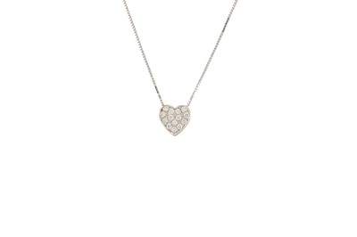 Lot 292 - A DIAMOND PENDANT, heart shaped and pavé set...