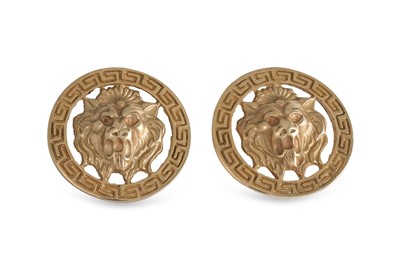 Lot 152 - A PAIR OF 9CT GOLD GUCCI STYLE EARRINGS, Greek...