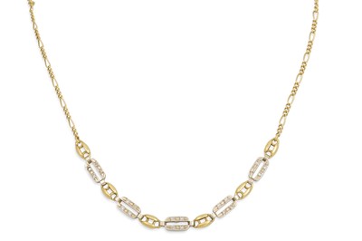 Lot 162 - AN 18CT YELLOW AND WHITE GOLD NECKLACE,...