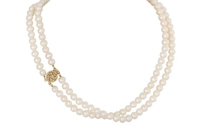 Lot 111 - A DOUBLE LENGTH STRING OF CULTURED PEARLS, to...