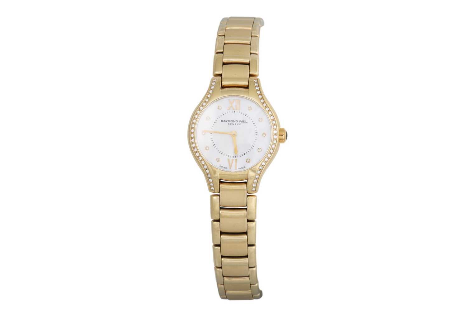 Lot 447 - A LADY'S RAYMOND WEIL MOTHER OF PEARL AND...