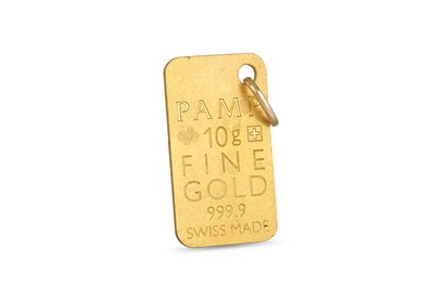Lot 417 - A 10 G. GOLD INGOT BY PAMP, SWITZERLAND, 999.9...