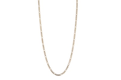 Lot 396 - A FANCY FLAT LINK 9CT GOLD CHAIN NECKLACE,...