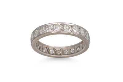 Lot 283 - A DIAMOND FULL BANDED ETERNITY RING, mounted...