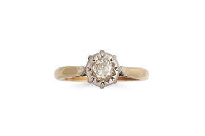 Lot 1 - A VINTAGE SOLITAIRE DIAMOND RING, mounted in...