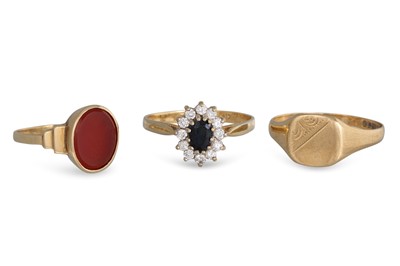 Lot 299 - A COLLECTION OF THREE RINGS, to include a...