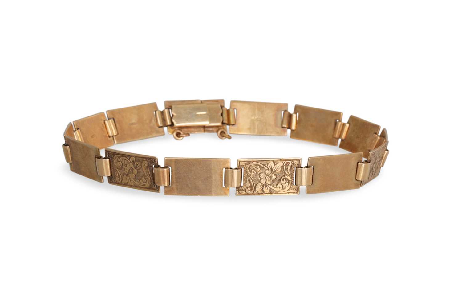 Lot 295 - A VINTAGE 9CT GOLD BRACELET, engraved...