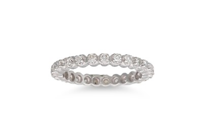 Lot 267 - A FULL BANDED DIAMOND ETERNITY RING, set with...
