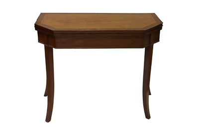 Lot 535 - A GEORGIAN INLAID MAHOGANY LIFT TOP CARD TABLE,...