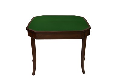 Lot 493 - A GEORGIAN INLAID MAHOGANY LIFT TOP CARD TABLE,...