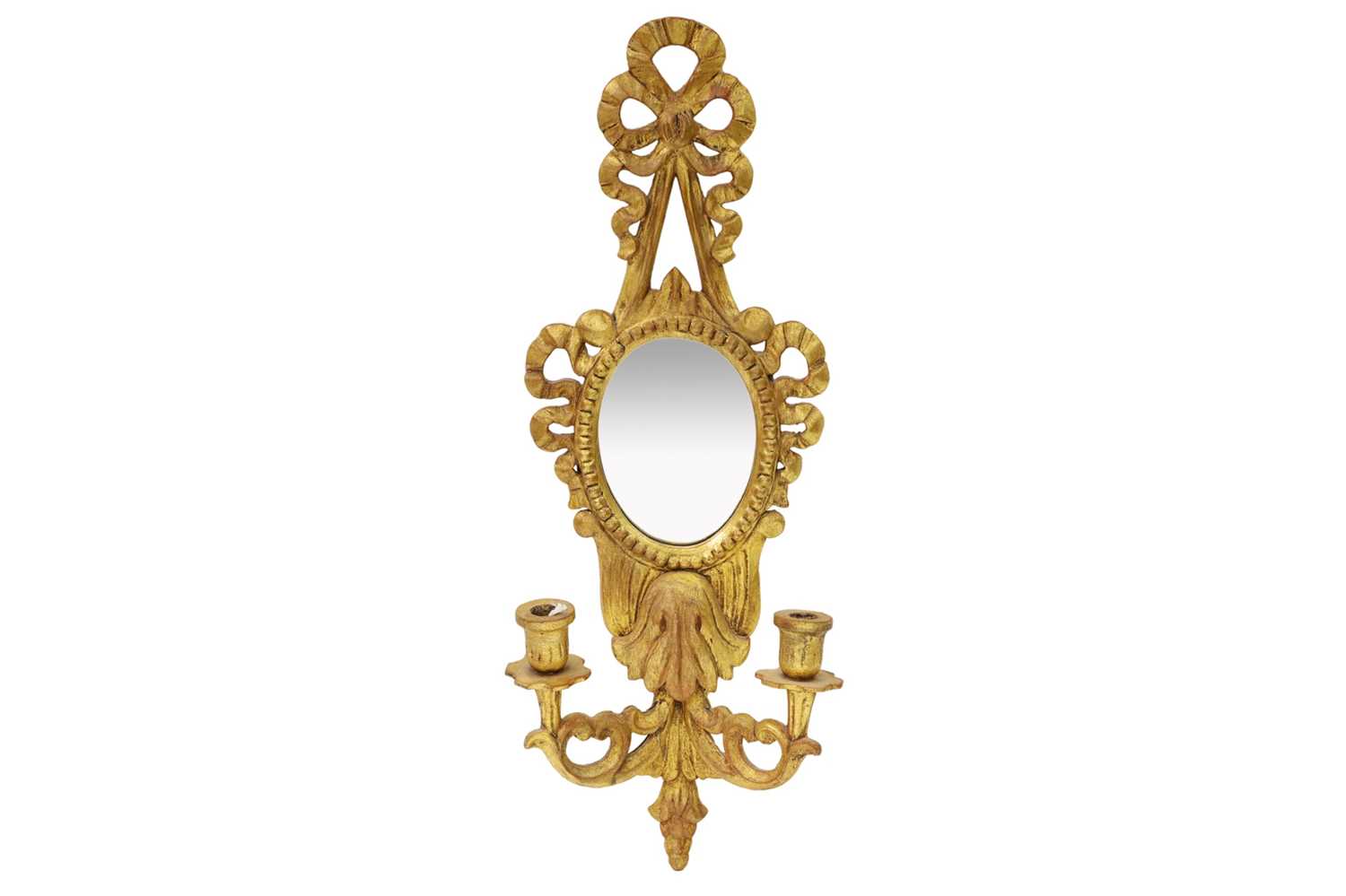 Lot 502 - A MODERN GILT & GESSO WALL MIRROR, fitted with...
