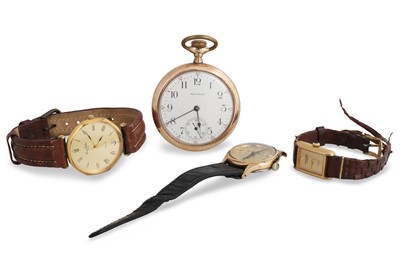 Lot 302 - A WALTHAM POCKET WATCH, together with three...