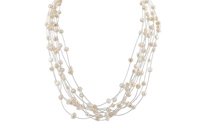 Lot 131 - A CULTURED RIVER PEARL NECKLACE