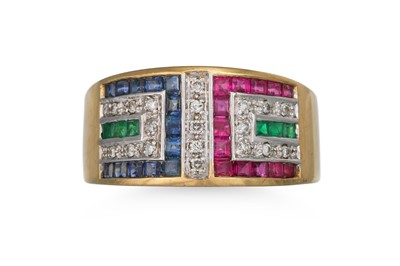 Lot 5 - A RUBY, SAPPHIRE, EMERALD AND DIAMOND RING, of...