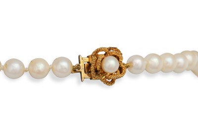 Lot 308 - A GRADUATED PEARL NECKLACE, with a gold clasp....