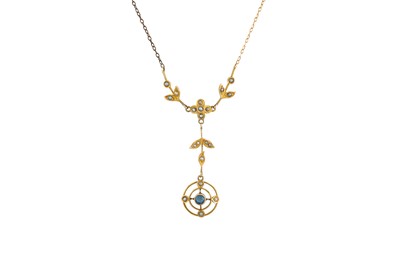 Lot 133 - AN ANTIQUE PEARL PENDANT, mounted in 14ct gold,...