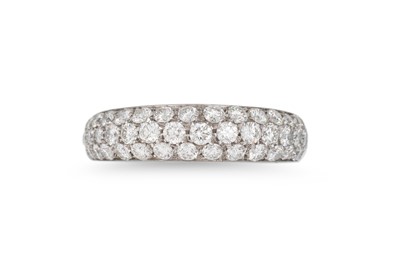 Lot 218 - A DIAMOND PAVE SET BAND RING, mounted in 18ct...