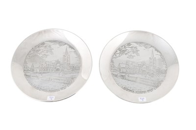 Lot 558 - A PAIR OF MODERN ROYAL IRISH SILVER CIRCULAR...