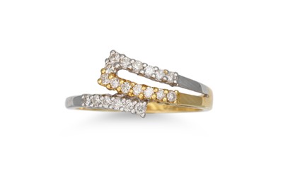 Lot 228 - A DIAMOND SET RING, of cross over form,...