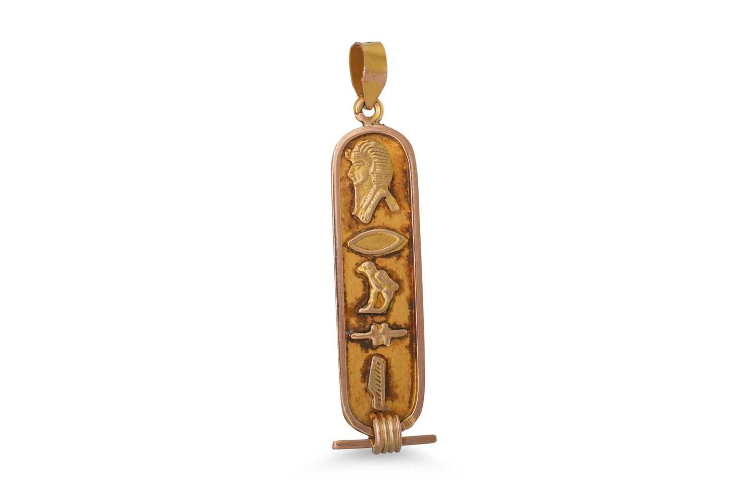 Lot 51 - A GOLD PENDANT, depicting Egyptian...