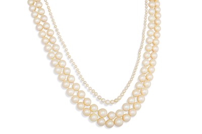 Lot 457 - A COLLECTION OF THREE CULTURED PEARL STRANDS,...