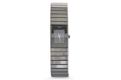 Lot 465 - A RADO WRISTWATCH, bracelet strap, black face,...