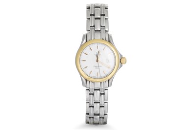 Lot 469 - A LADY'S OMEGA BI-METAL SEAMASTER WRISTWATCH,...