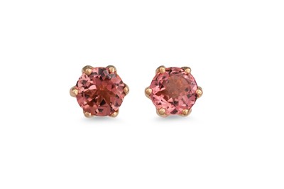 Lot 176 - A PAIR OF TOURMALINE STUD EARRINGS, mounted in...