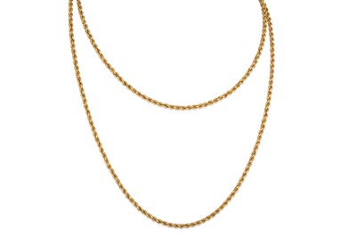 Lot 131 - A 18CT YELLOW GOLD ROPE CHAIN, 32" long, with...
