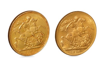 Lot 245 - TWO FULL GOLD SOVEREIGNS, 1892 and 1913, 16 g.