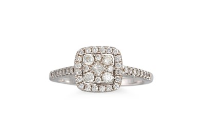 Lot 292 - A DIAMOND CLUSTER DRESS RING, mounted in 14ct...