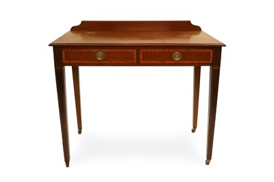 Lot 564 - AN EDWARDIAN RECTANGULAR MAHOGANY SIDE TABLE,...