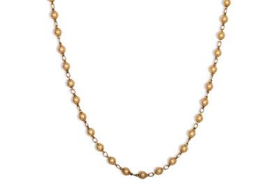 Lot 62 - A 9CT YELLOW GOLD FANCY BALL LINK NECKLACE, 27....