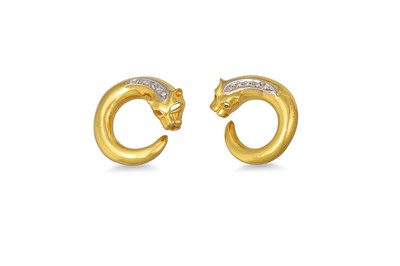 Lot 106 - A PAIR OF DIAMOND SET PANTHER EARRINGS,...
