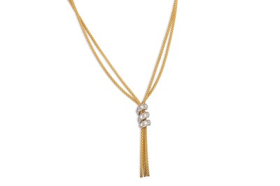 Lot 368 - A DIAMOND NECKLACE, the two-tone 18ct yellow...