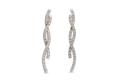 Lot 133 - A PAIR OF DIAMOND DROP EARRINGS, comprising of...