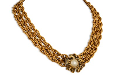 Lot 17 - A VINTAGE CHANEL MULTI CHAIN NECKLACE, with...