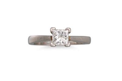 Lot 225 - A DIAMOND SOLITAIRE RING, the princess cut...