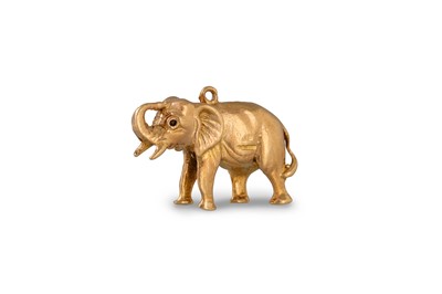 Lot 263 - A 9CT GOLD CHARM, in the form of an elephant,...