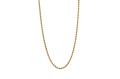 Lot 393 - AN 18CT GOLD TWISTED ROPE LINK NECKLACE, 71 cm,...