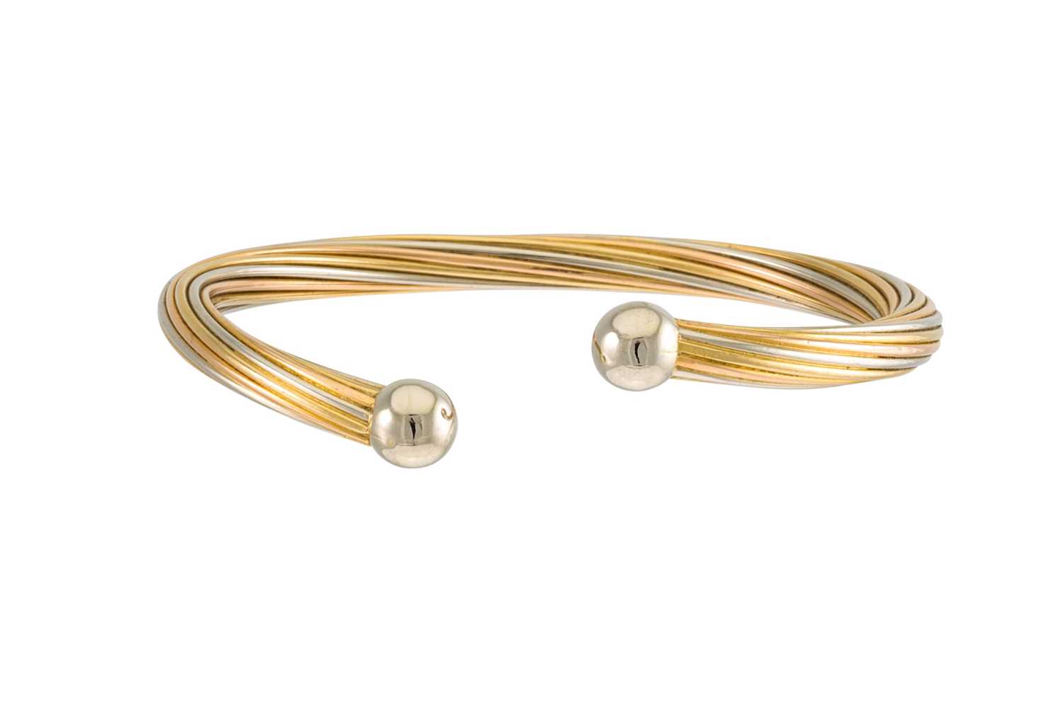 Lot 394 - AN 18CT GOLD BANGLE, 30 g.