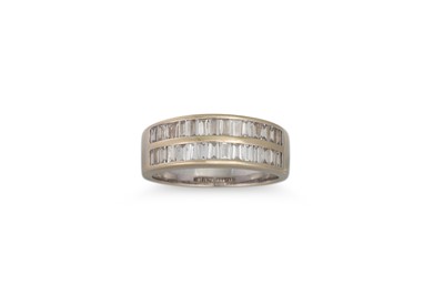 Lot 342 - A DOUBLE ROWED DIAMOND HALF ETERNITY RING, the...