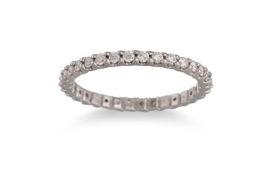 Lot 181 - A DIAMOND FULL BANDED ETERNITY RING, mounted...
