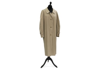 Lot 219 - A BUGATTI TRENCH COAT, chequered lining, size 40