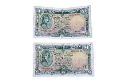Lot 460 - A PAIR OF CONSECUTIVE 1943 £1 "Y" ETO WARCODE...