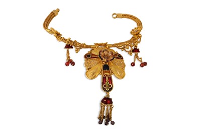 Lot 113 - AN INDIAN HEAD PIECE, mounted in 23ct yellow...